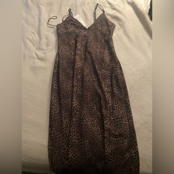 NWT Zara dark tone leopard print slip maxi dress - Picture 2 of 4